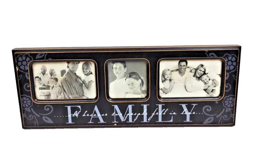 3 Hole Collage Family Frame Malden International Holds Two 4x6” & 4x4